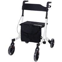 Loops White Deluxe Ultra Lightweight Aluminium 4 Wheeled Rollator Foldable Walking Aid