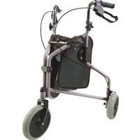 Loops Silver Three Wheeled Steel Tri-Walker - Height Adjustable - 115kg Weight Limit in Metallics
