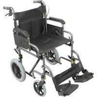 Loops Deluxe Attendant Propelled Steel Wheelchair - Compact Foldable Design - Hammered in Metallics
