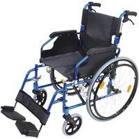 Loops Deluxe Self Propelled Aluminium Wheelchair - Compact Foldable Design - Blue