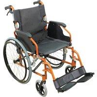 Loops Deluxe Self Propelled Aluminium Wheelchair - Compact Foldable Design - Orange