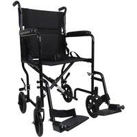 Loops Lightweight Steel Compact Attendant Propelled Transit Wheelchair - Black