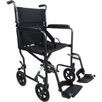 Loops Lightweight Steel Compact Attendant Propelled Transit Wheelchair - Hammered Grey in Metallics