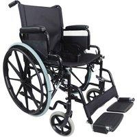 Loops Lightweight Self Propelled Steel Transit Wheelchair - Foldable Design - Black