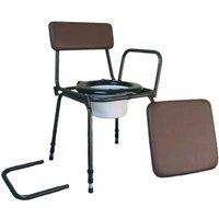 Loops Height Adjustable Comode Chair - Detachable Arms - 5 Litre Potty - Brown