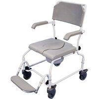Loops Height Adjustable Shower Commode Chair - Rust Free Alloy Frame Folding Footrest