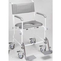 Loops Attendant Propelled Shower Commode Chair - 17 Inch Seat Width - 4 Braked Castors