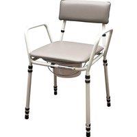 Loops Height Adjustable Bedroom Bathroom Commode Chair - 5 Litre Pail with Lid - Grey