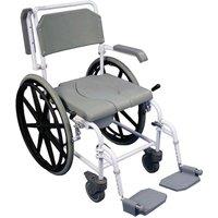 Loops Self Propelled Shower Commode Chair - Rust Free Alloy Frame - 7.5 Litre Potty