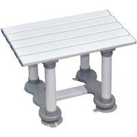 Loops Reinforced Slatted Plastic Bath Seat with Suction Cups - 306mm Height - Grey