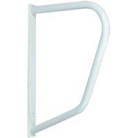 Loops White D Shape Metal Handrail - Tubular Steel Frame - 510mm Depth - Wall Mounted