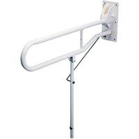 Loops Hinged Support Arm with Backplate & Leg - 650mm Length - Wall Mounted Grab Bar