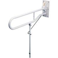 Loops Hinged Support Arm with Backplate & Leg - 600mm Length - Wall Mounted Grab Bar