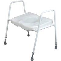 Loops Bariatric Toilet Seat & Frame - Height Adjustable - Tubular Steel Frame in Metallics