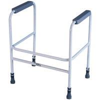 Loops Height Adjustable Free Standing Toilet Frame - 190kg Weight Limit White & Grey