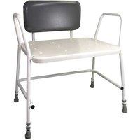 Loops Bariatric Tubular Steel Shower Stool - Height Adjustable - Back Support - 254kg in Metallics