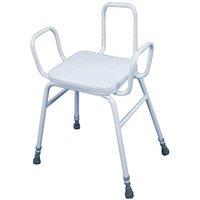 Loops Perching Stool with Arms & Backrest - 760 915mm Height Padded Easy Clean Seat