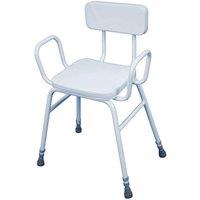 Loops Perching Stool with Arms - 790 945mm Height Padded Easy Clean Seat & Backrest