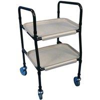 Loops Height Adjustable Meal Trolley - Clip on Trays - Tubular Steel Frame - 850 955mm in Metallics