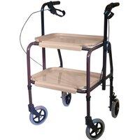 Loops Height Adjustable Kitchen Trolley with Brakes - Clip on Trays - 840 1020mm