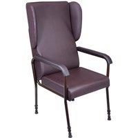 Loops Height Adjustable High Backed Lounge Chair - Brown Upholstery - 450 570mm Height