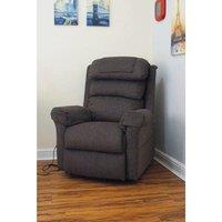 Loops Wall Hugging Rise & Recline Arm Chair - Waterfall Pillow - Mink Chenille Fabric