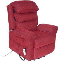 Loops Wall Hugging Rise & Recline Arm Chair - Waterfall Pillow - Red Chenille Fabric