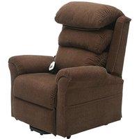Loops Dual Motor Rise & Recline Armchair - Waterfall Pillow - Brown Chenille Fabric