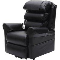 Loops Dual Motor Rise & Recline Armchair - Waterfall Pillow - Black PU Leather