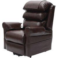 Loops Dual Motor Rise & Recline Armchair - Waterfall Pillow - Chestnut PU Leather