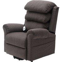 Loops Dual Motor Rise & Recline Armchair - Waterfall Pillow - Mink Chenille Fabric