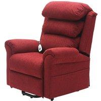 Loops Dual Motor Rise & Recline Armchair - Waterfall Pillow - Red Chenille Fabric