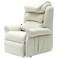 Loops Dual Motor Rise & Recline Armchair - Waterfall Pillow - Cream Suedette Fabric