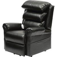 Loops Wall Hugging Rise & Recline Lounge Chair - Wipe Clean PU Leather - Black