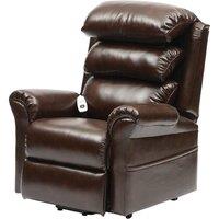 Loops Wall Hugging Rise & Recline Lounge Chair - Wipe Clean PU Leather - Chestnut