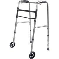 Loops Folding Walking Frame with Wheels - Lightweight Aluminium - Adjustable Height