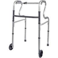 Loops Dual Rise Lightweight Aluminium Folding Walking Frame Wheeled for Easy Transport