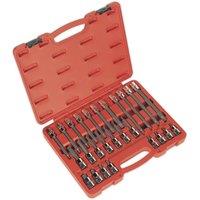 Loops 26pc Short & Long Spline Star Socket Bit Set - 1/2 Square Drive Mechanics Case