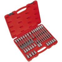 Loops 32pc RIBE Star Short & Long Socket Bit Set - 1/2 Square Drive Mechanic Vehicle