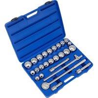 Loops 26 PACK Socket Set - 3/4 Square Drive - 12 Point Socket Kit - Chrome Vanadium