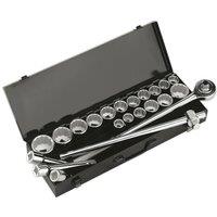 Loops 22 PACK Socket Set - 3/4 Square Drive - 12 Point Socket Kit - Chrome Vanadium