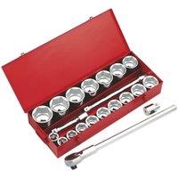 Loops 22 PACK Socket Set - 1 Metric Square Drive - 6 Point Socket & Ratchet Handle