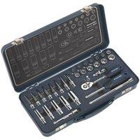 Loops 32 PACK Socket Set 1/4 Metric Square Drive - 6 Point LOCK-ON Rounded Heads