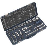 Loops 26 PACK Socket Set 1/2 Metric Square Drive - 6 Point LOCK-ON Rounded Heads