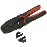 Loops Ratchet Crimping Tool - Interchangeable Hardened & Tempered Jaws - Soft Grip