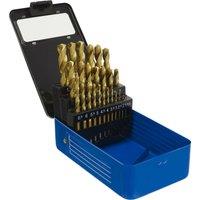 Loops 25 Piece Fully Ground HSS Drill Bit Set - 1mm to 13mm Sizes - Split Point Tip