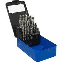 Loops 25 Piece Fully Ground HSS Drill Bit Kit - 1mm to 13mm Sizes - Split Point Tip