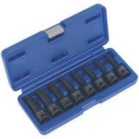 Loops 8 Piece Impact Socket Bit Set - 1/2 Square Drive - TRX-Star - Chromoly Steel in Metallics