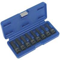 Loops 8 Piece Impact Spline Socket Bit Set - 1/2 Square Drive - Chromoly Steel in Metallics
