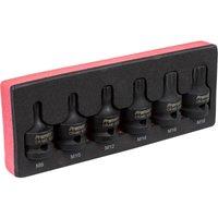 Loops 6 Piece Impact Spline Socket Bit Set - 1/2 Square Drive - Chromoly Steel in Metallics